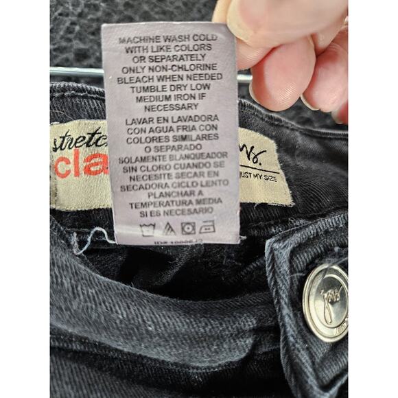 Just My Size Womens Pants Black Size 16W Cotton Blend Stretch Button Zip Pockets - Picture 8 of 12